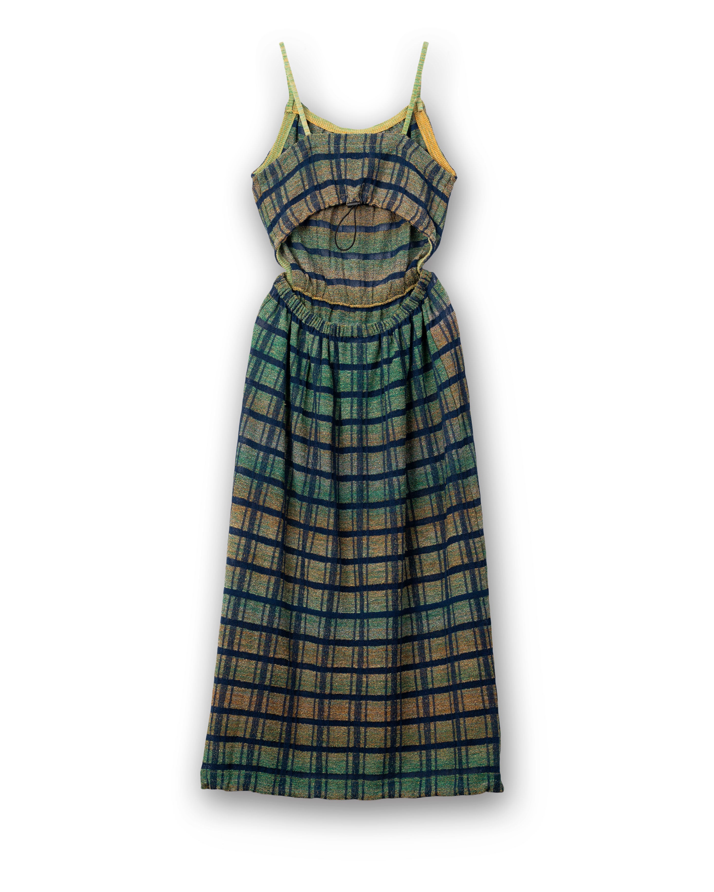 LAYERED TEXTURE KNIT DRESS [GREEN]