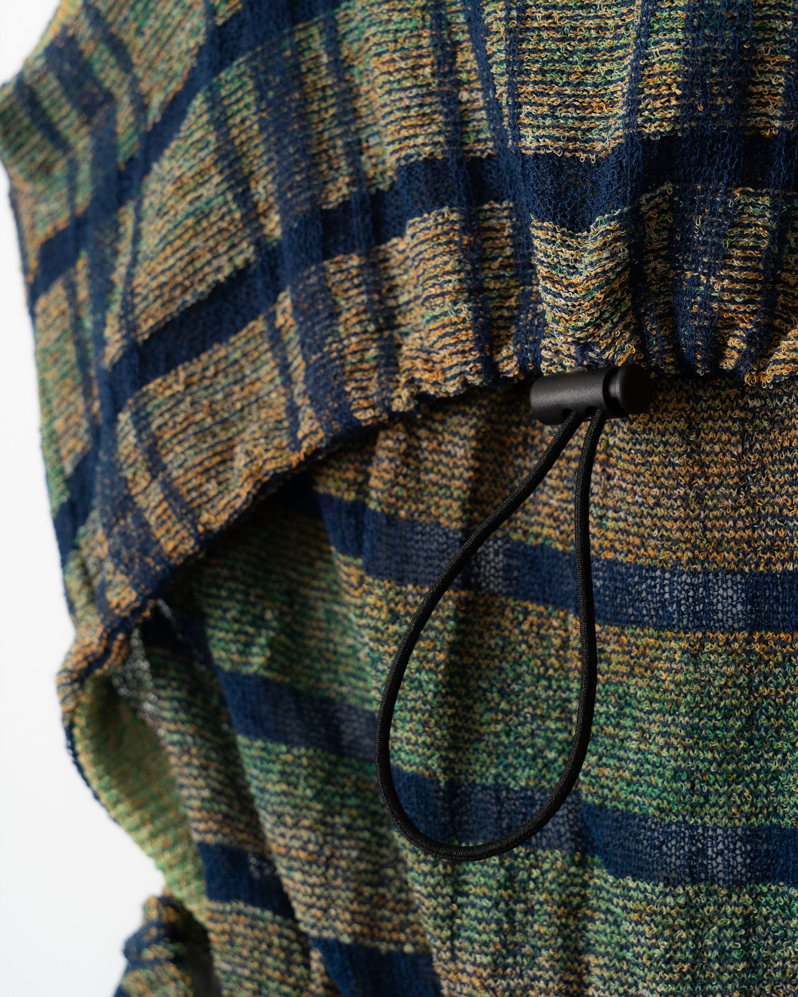 LAYERED TEXTURE KNIT DRESS [GREEN]