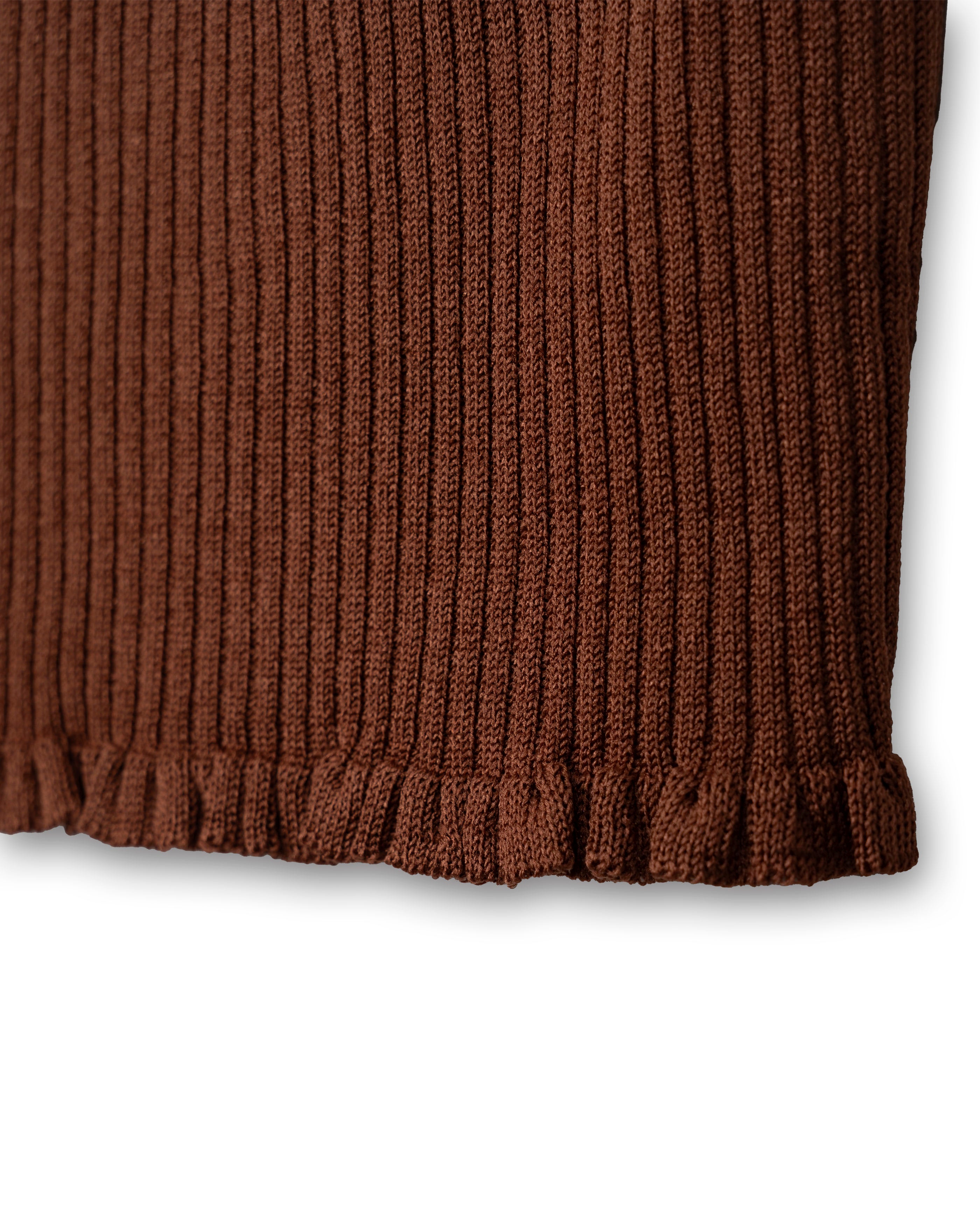 FRILL RIB CAMISOLE [BROWN]