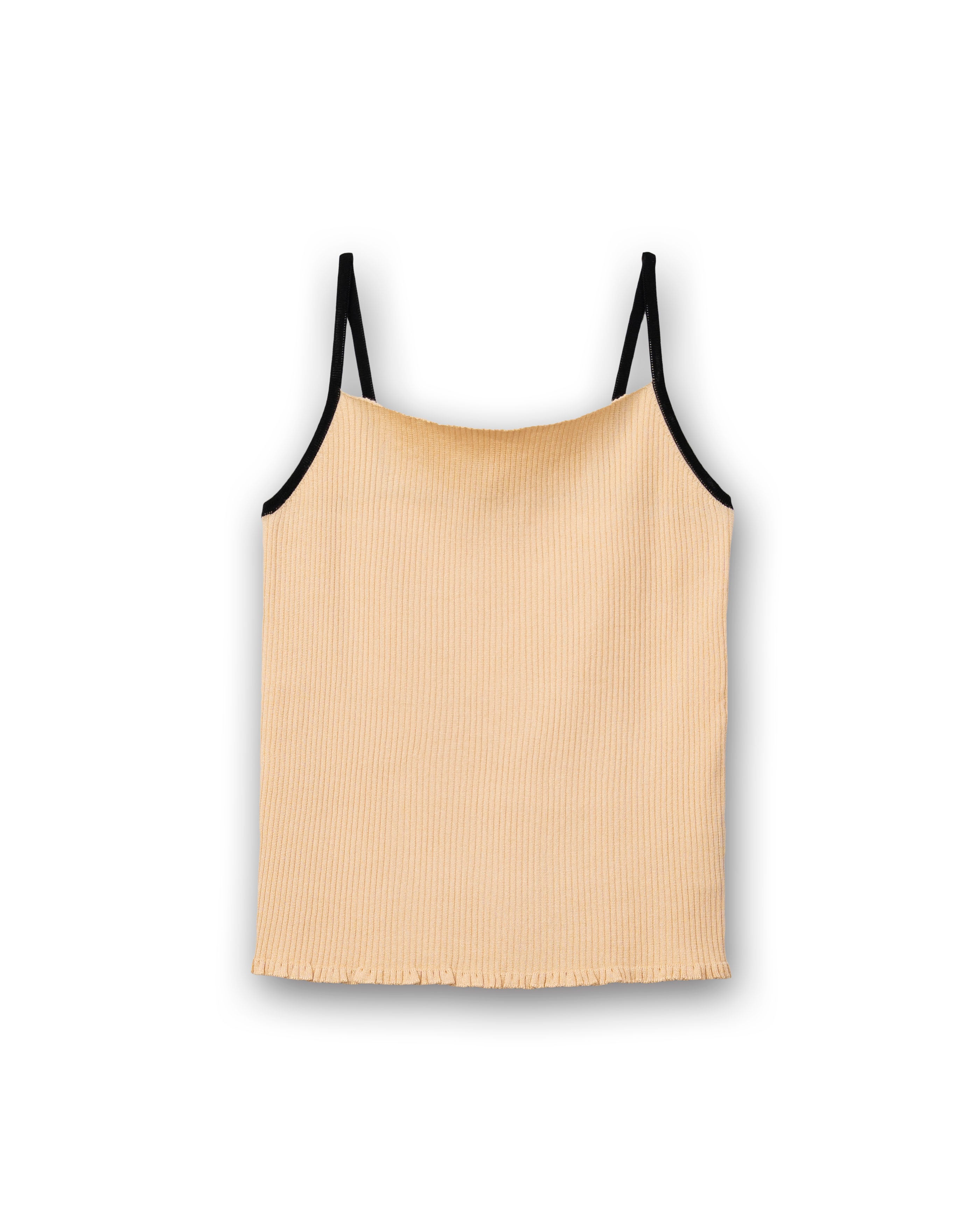 FRILL RIB CAMISOLE [CREAM]