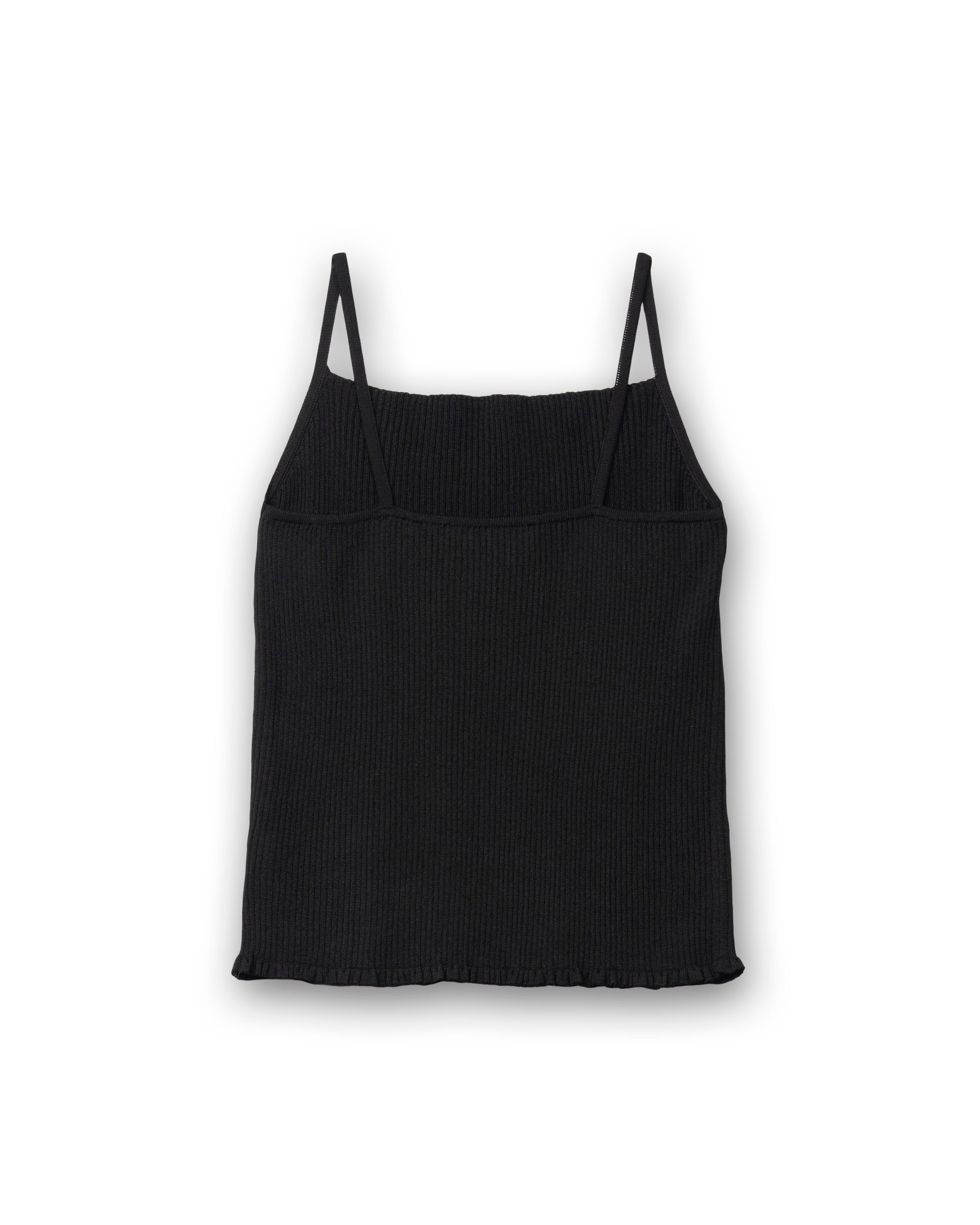 FRILL RIB CAMISOLE [BLACK]