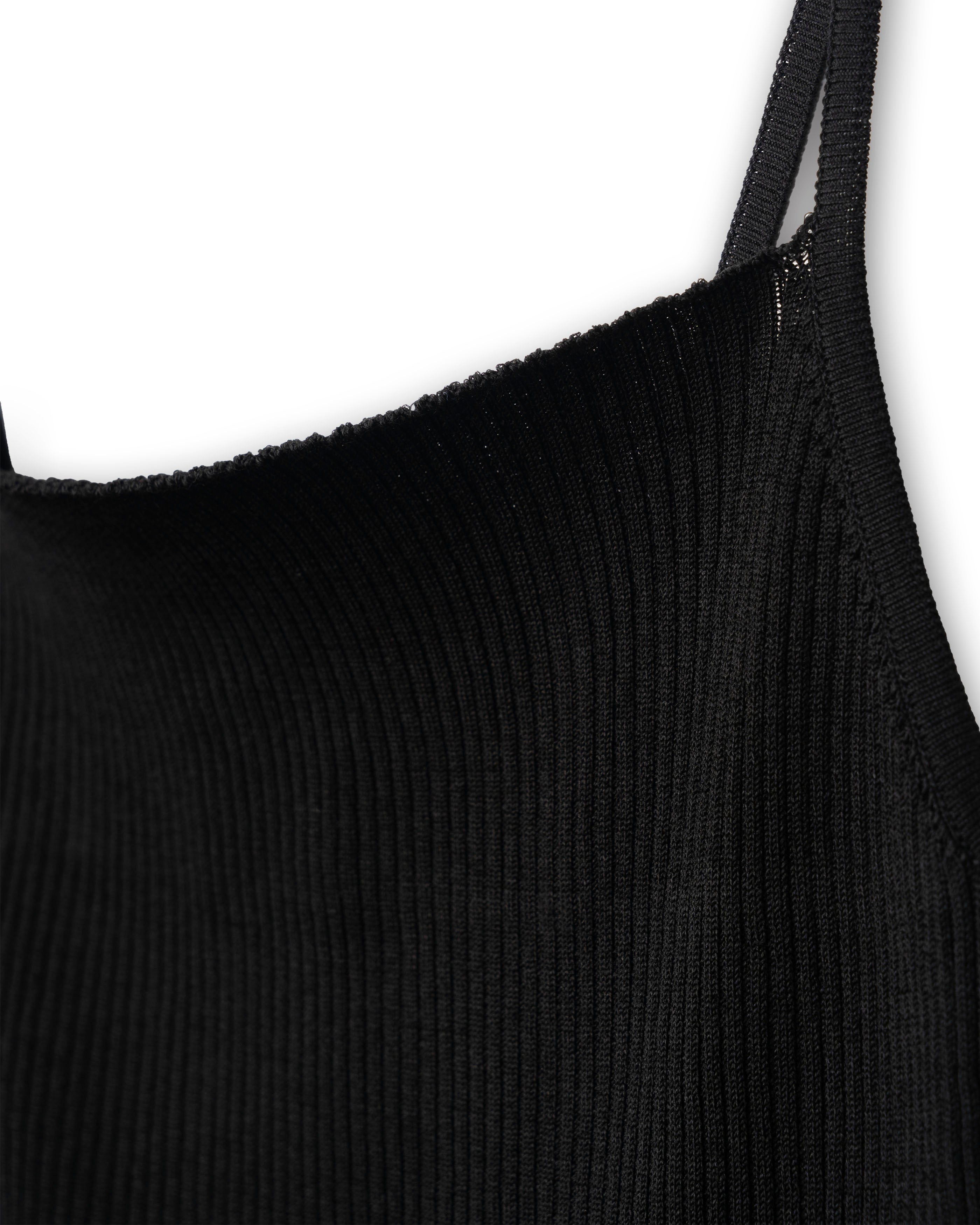 FRILL RIB CAMISOLE [BLACK]