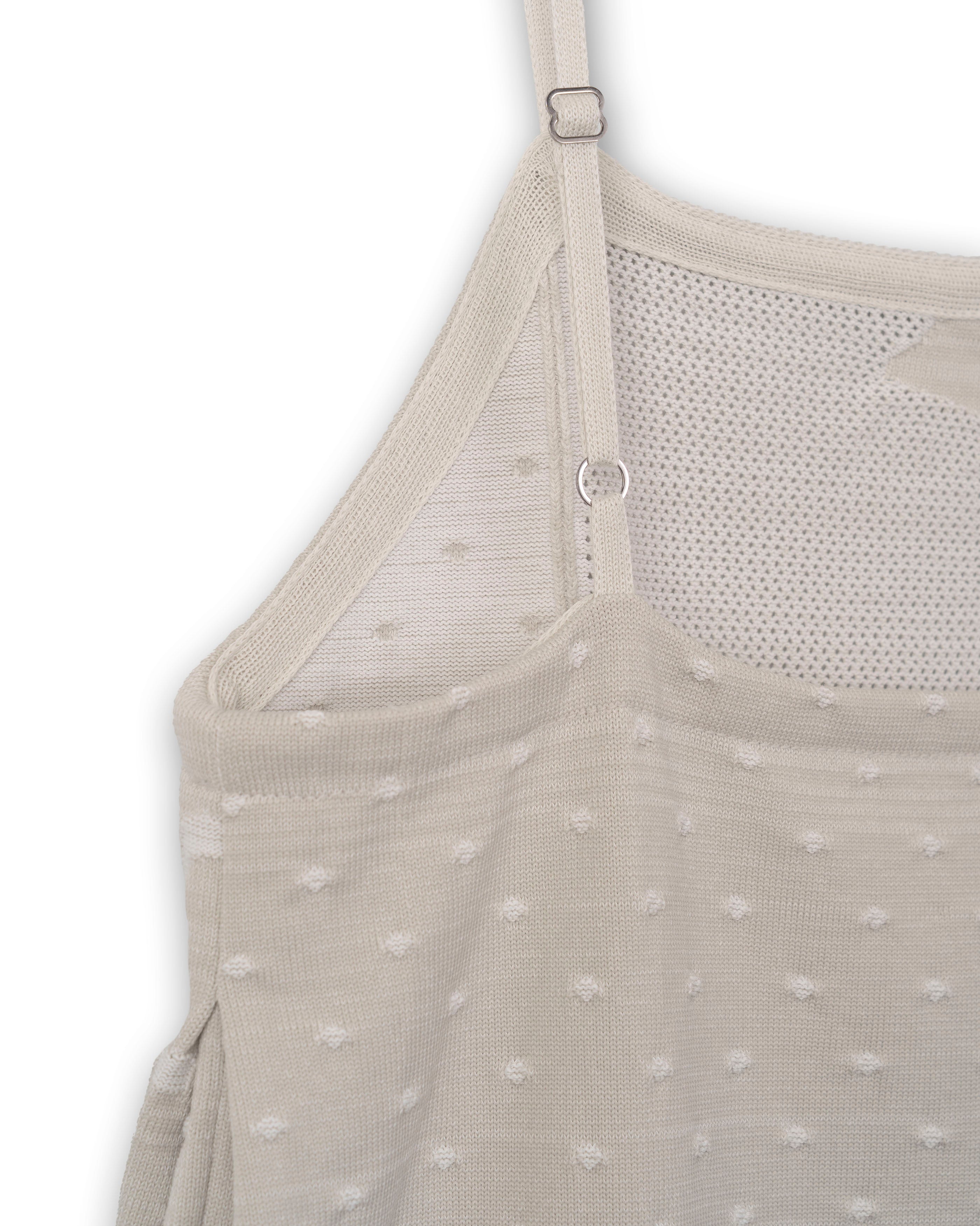 BOTANICAL CONTRAST KNIT DRESS [GREIGE]
