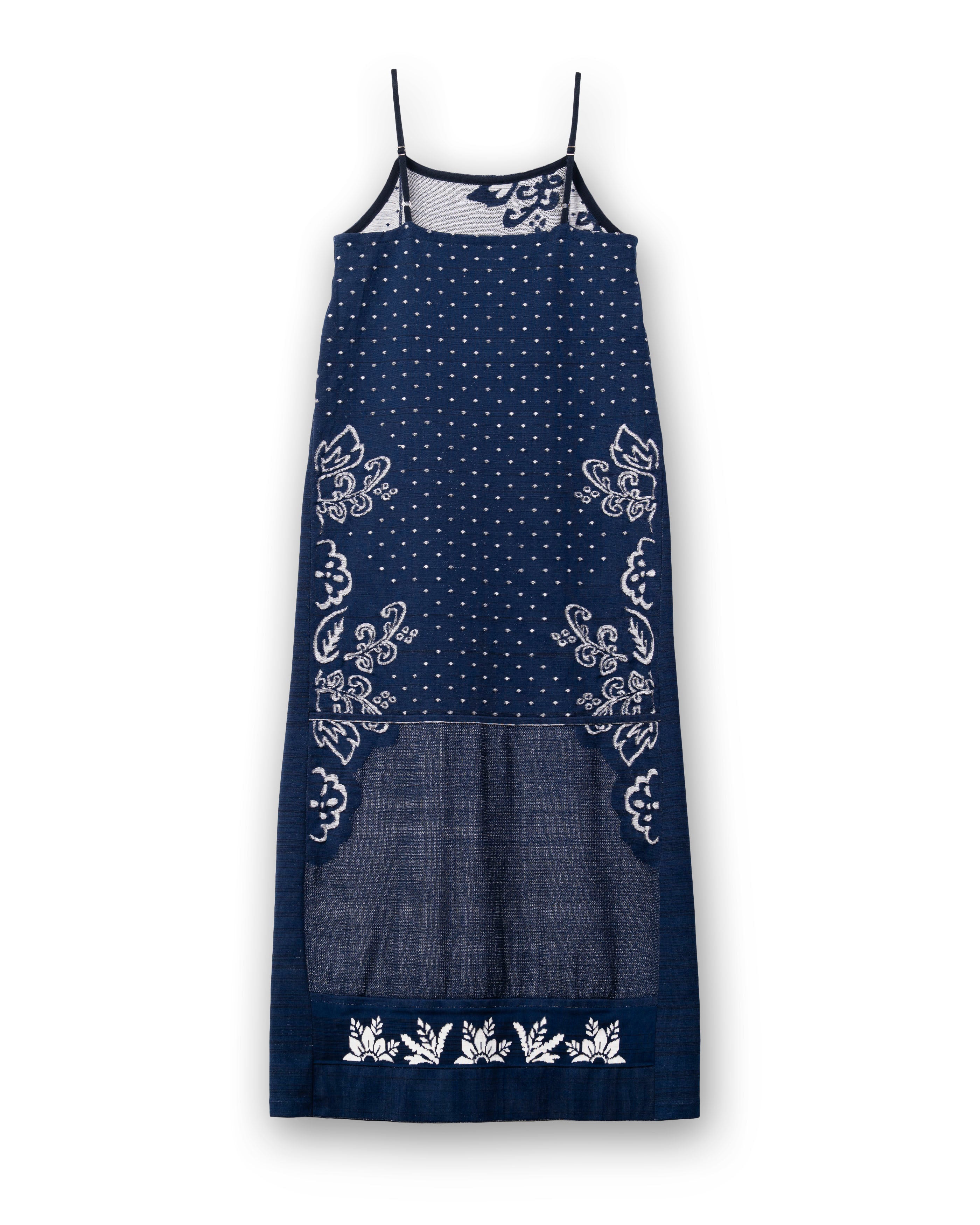 BOTANICAL CONTRAST KNIT DRESS [NAVY]