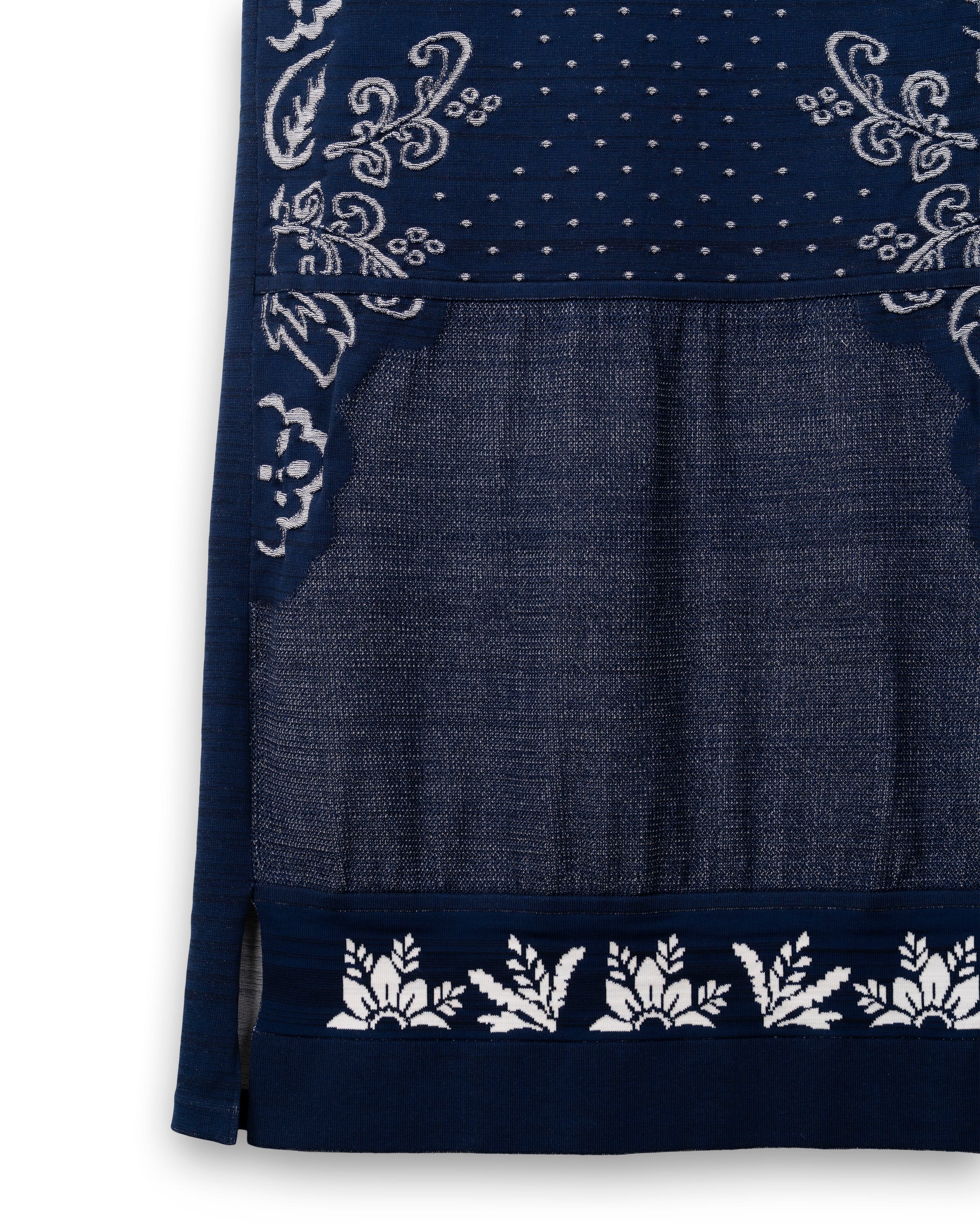 BOTANICAL CONTRAST KNIT DRESS [NAVY]