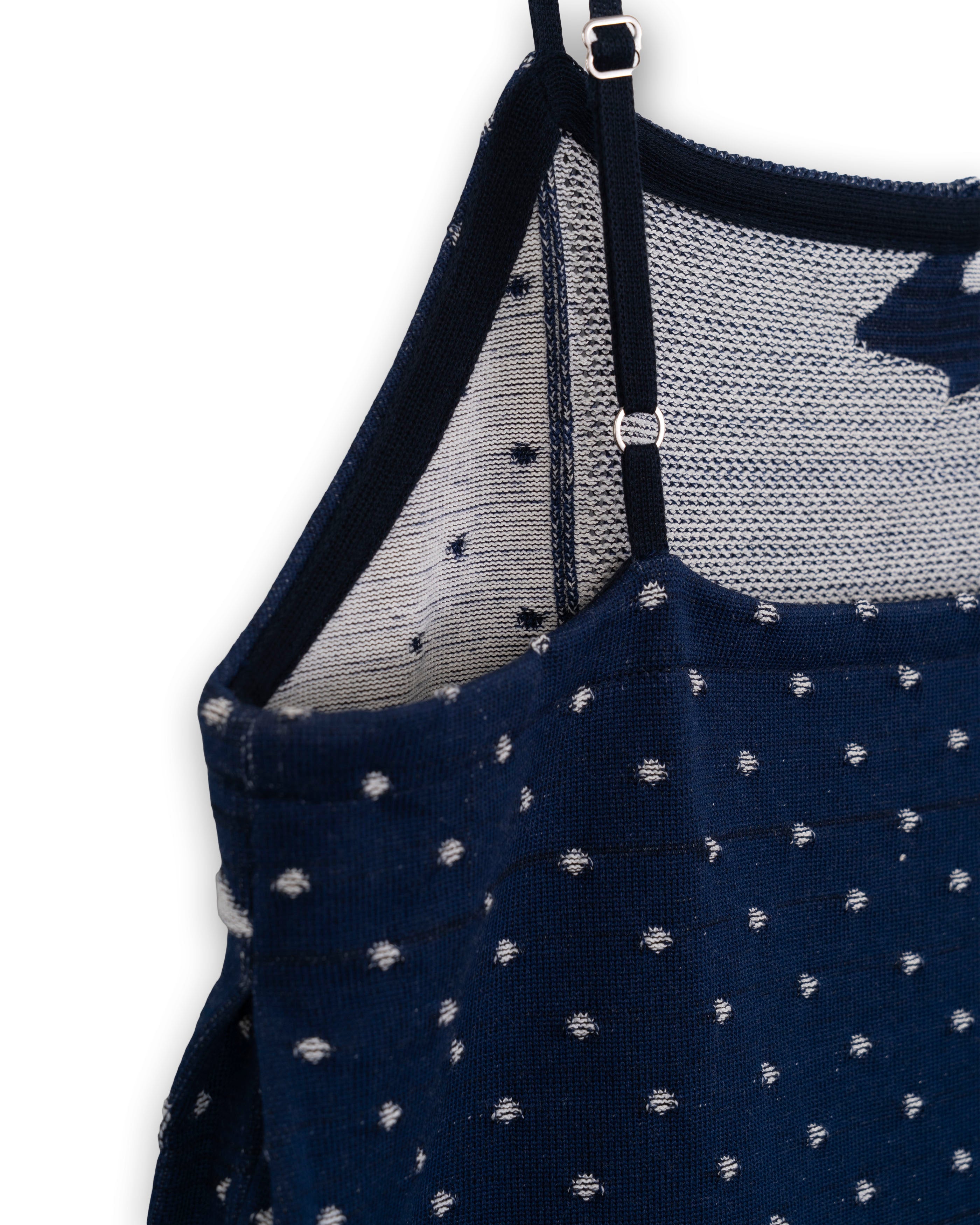 BOTANICAL CONTRAST KNIT DRESS [NAVY]