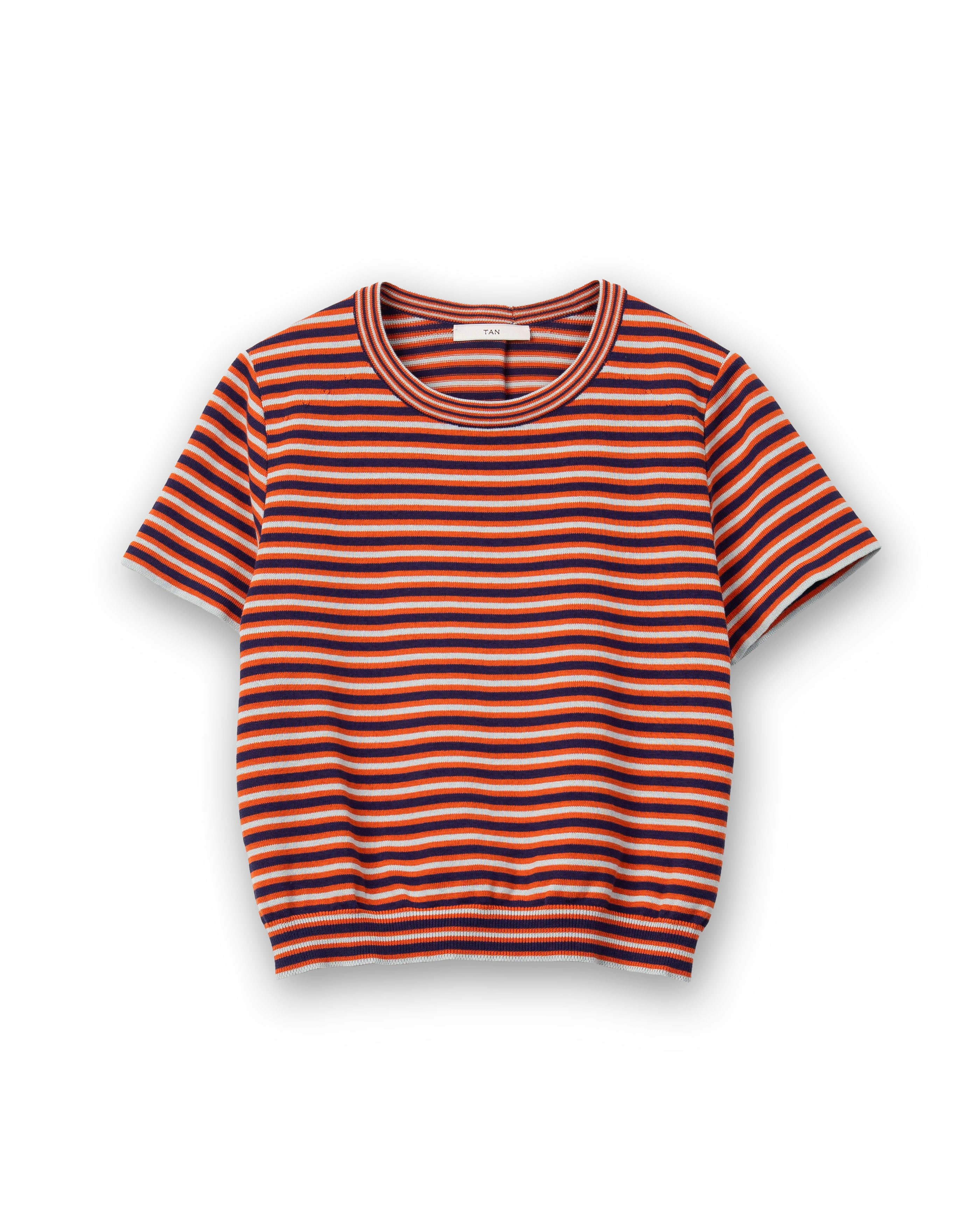COMPACT KNITTED TEE [RED MIX BORDER]