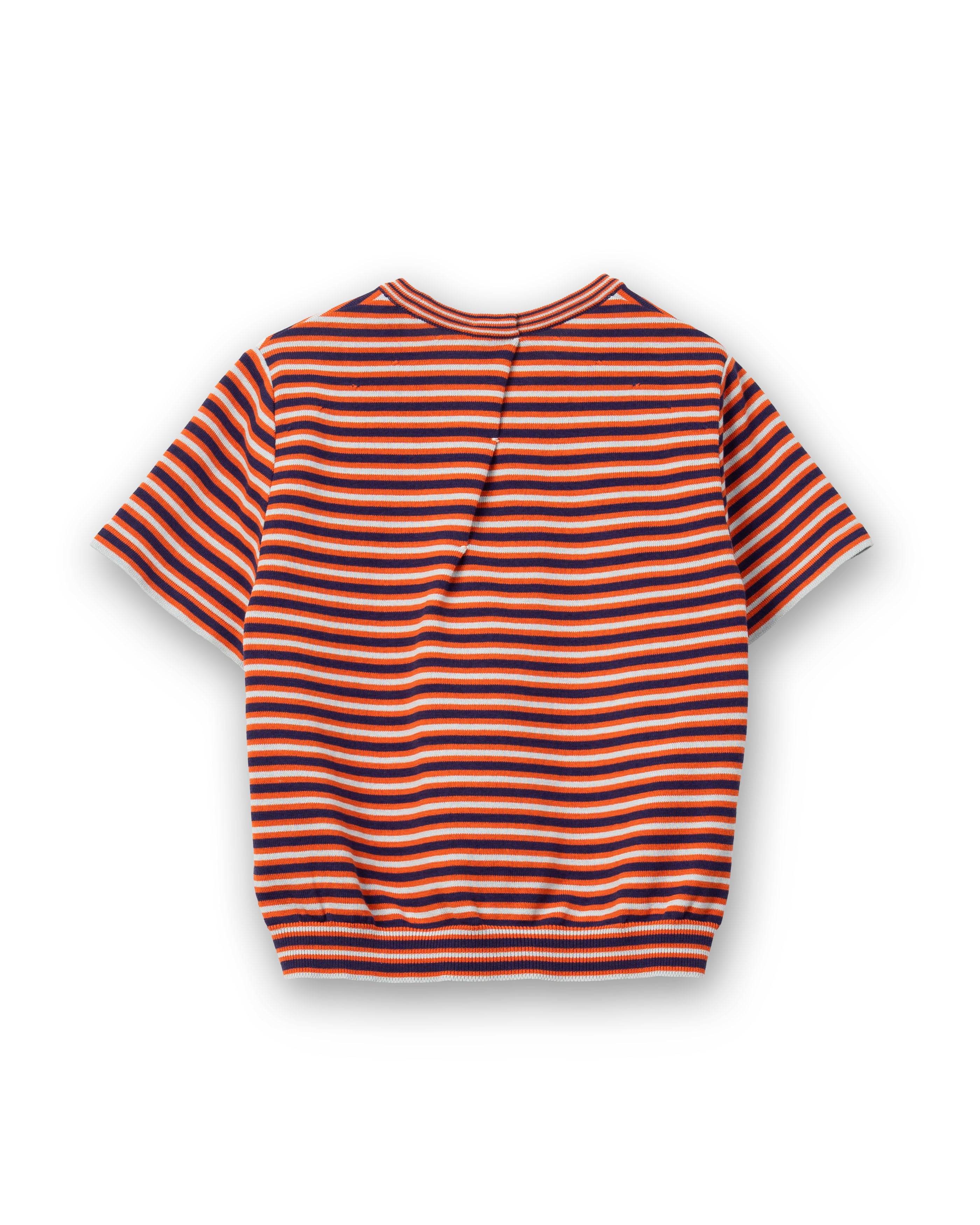 COMPACT KNITTED TEE [RED MIX BORDER]