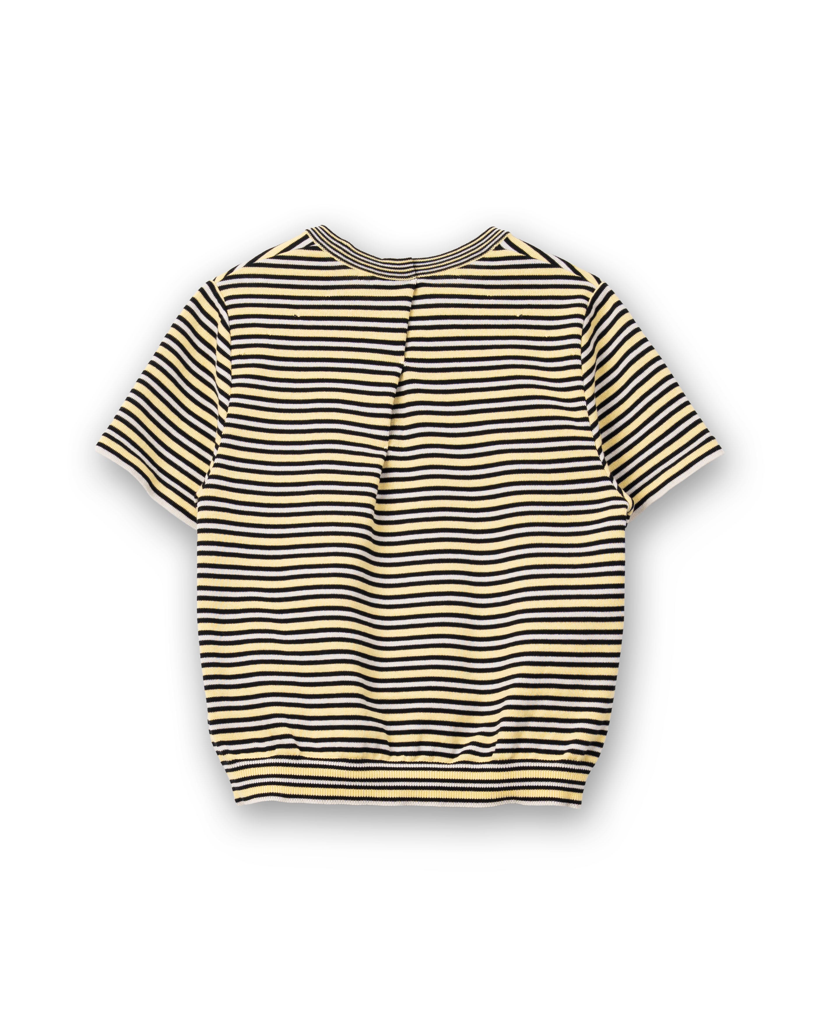 COMPACT KNITTED TEE [YELLOW MIX BORDER]