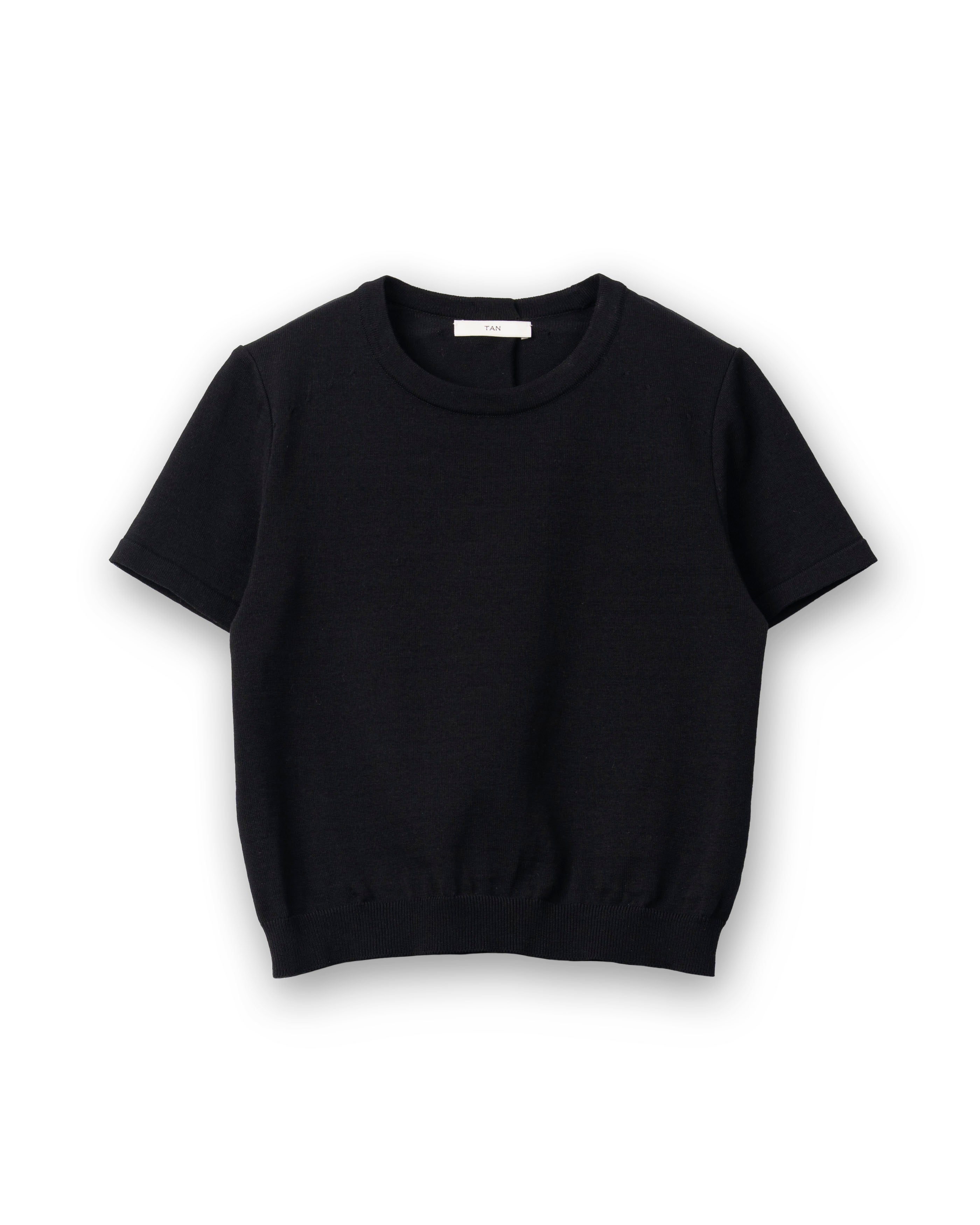 COMPACT KNITTED TEE [BLACK]