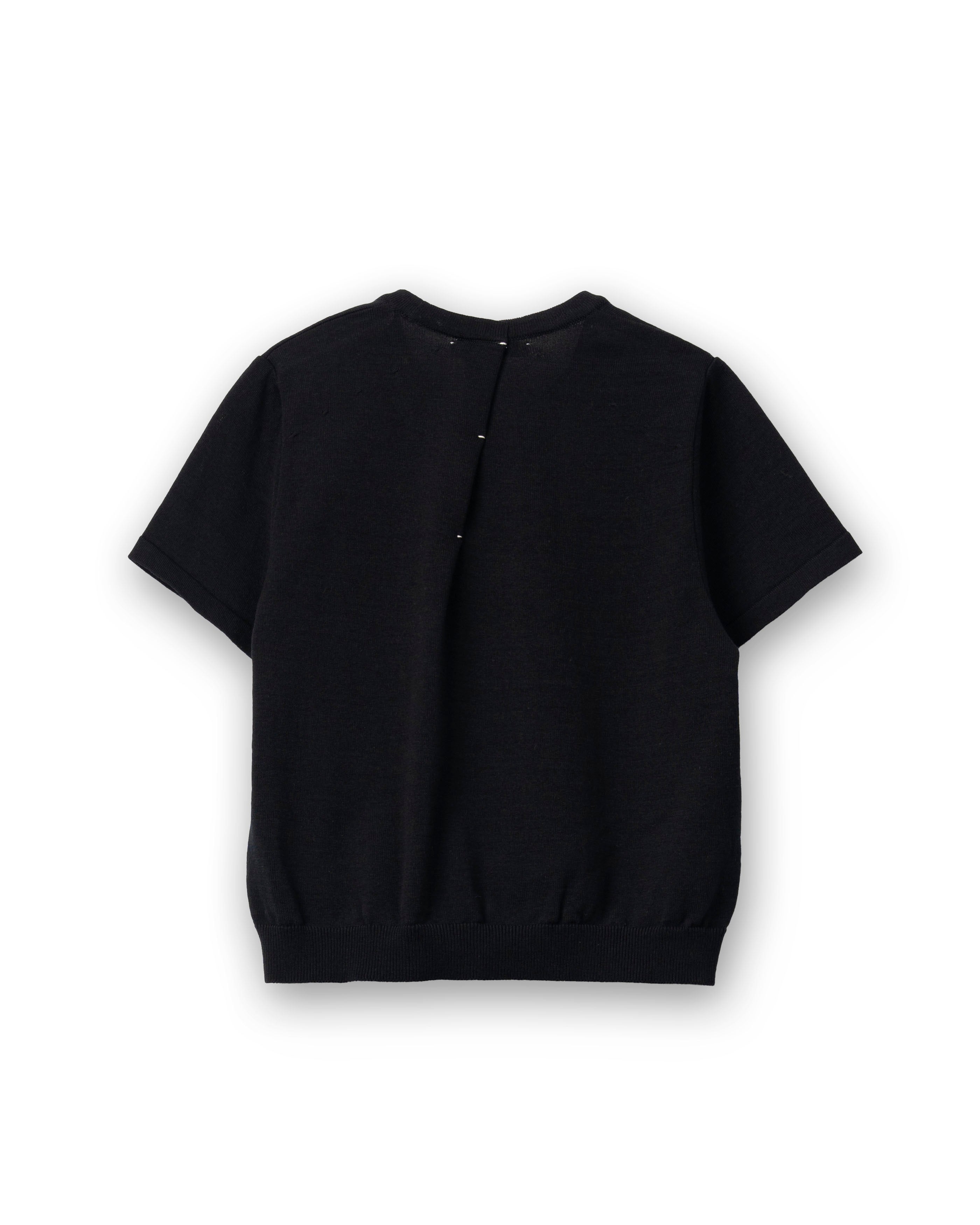 COMPACT KNITTED TEE [BLACK]
