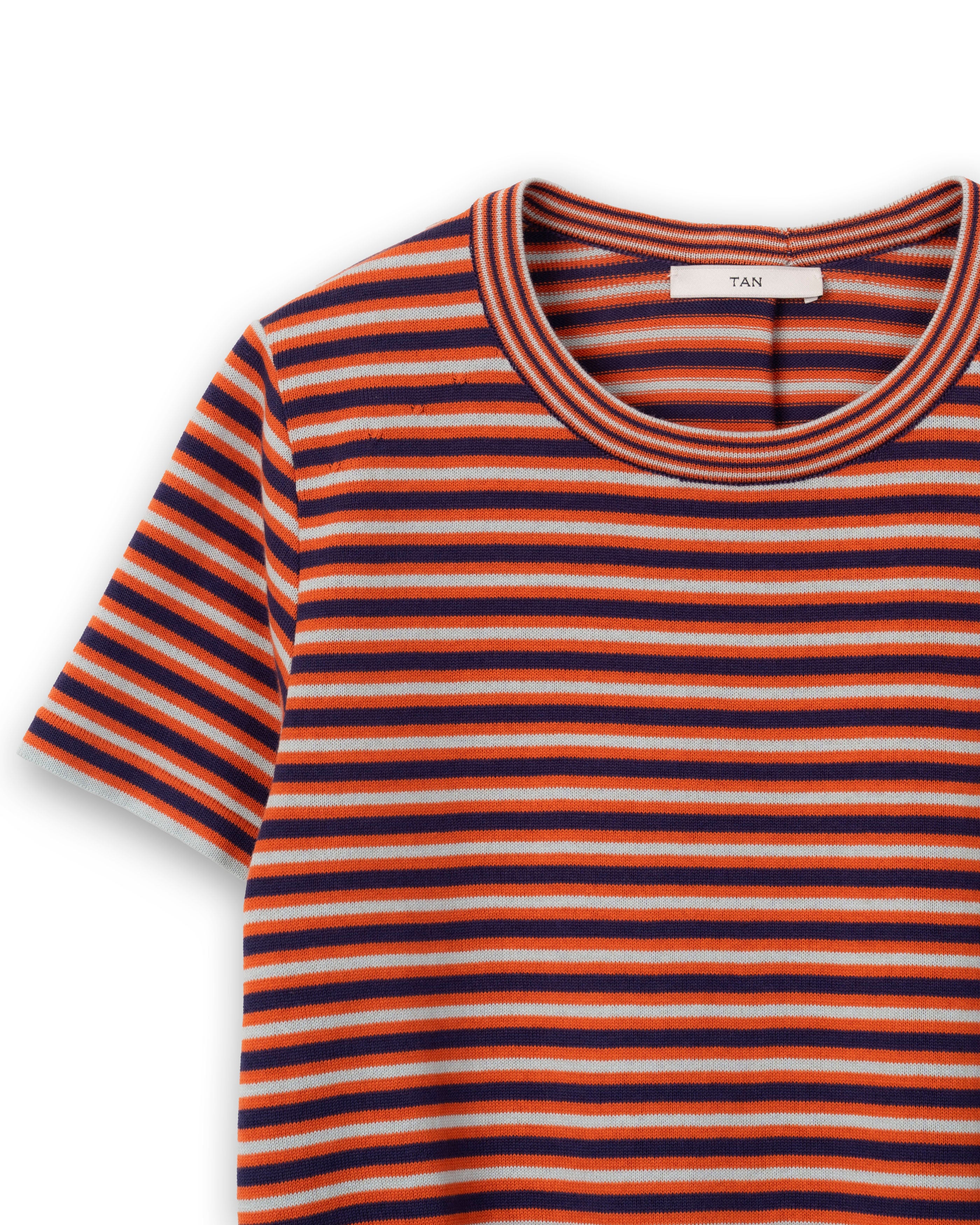 COMPACT KNITTED TEE [RED MIX BORDER]