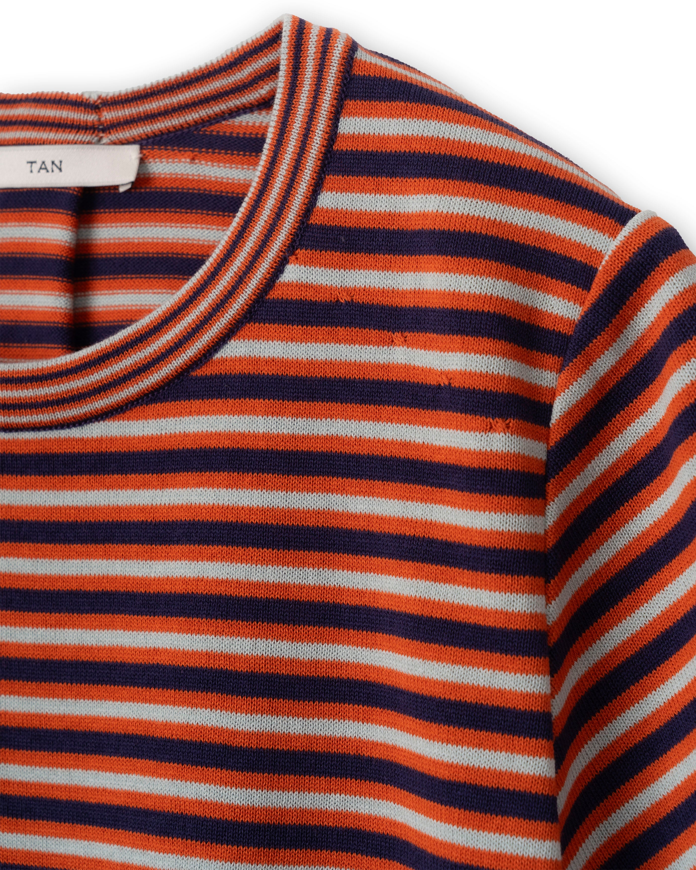 COMPACT KNITTED TEE [RED MIX BORDER]
