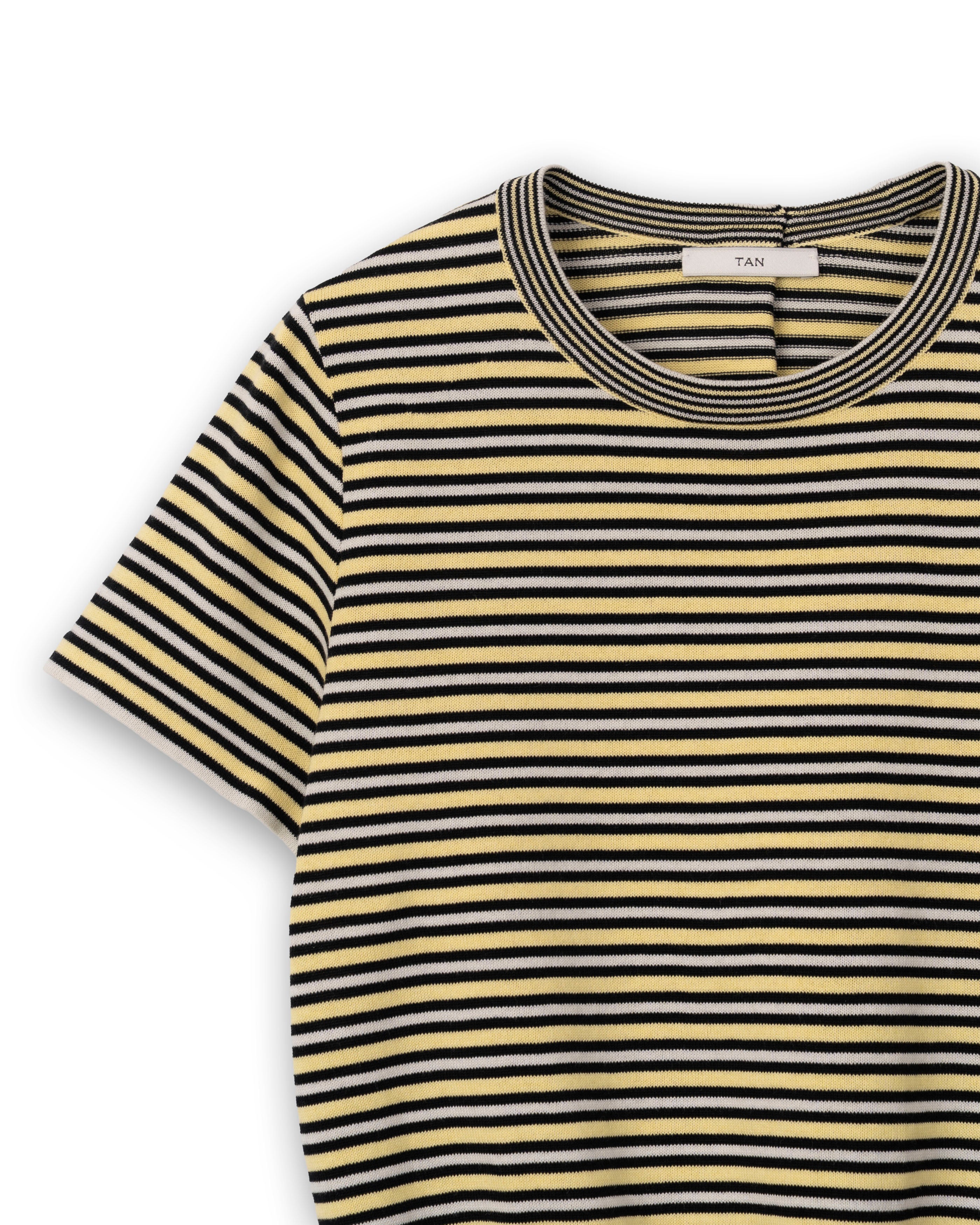 COMPACT KNITTED TEE [YELLOW MIX BORDER]