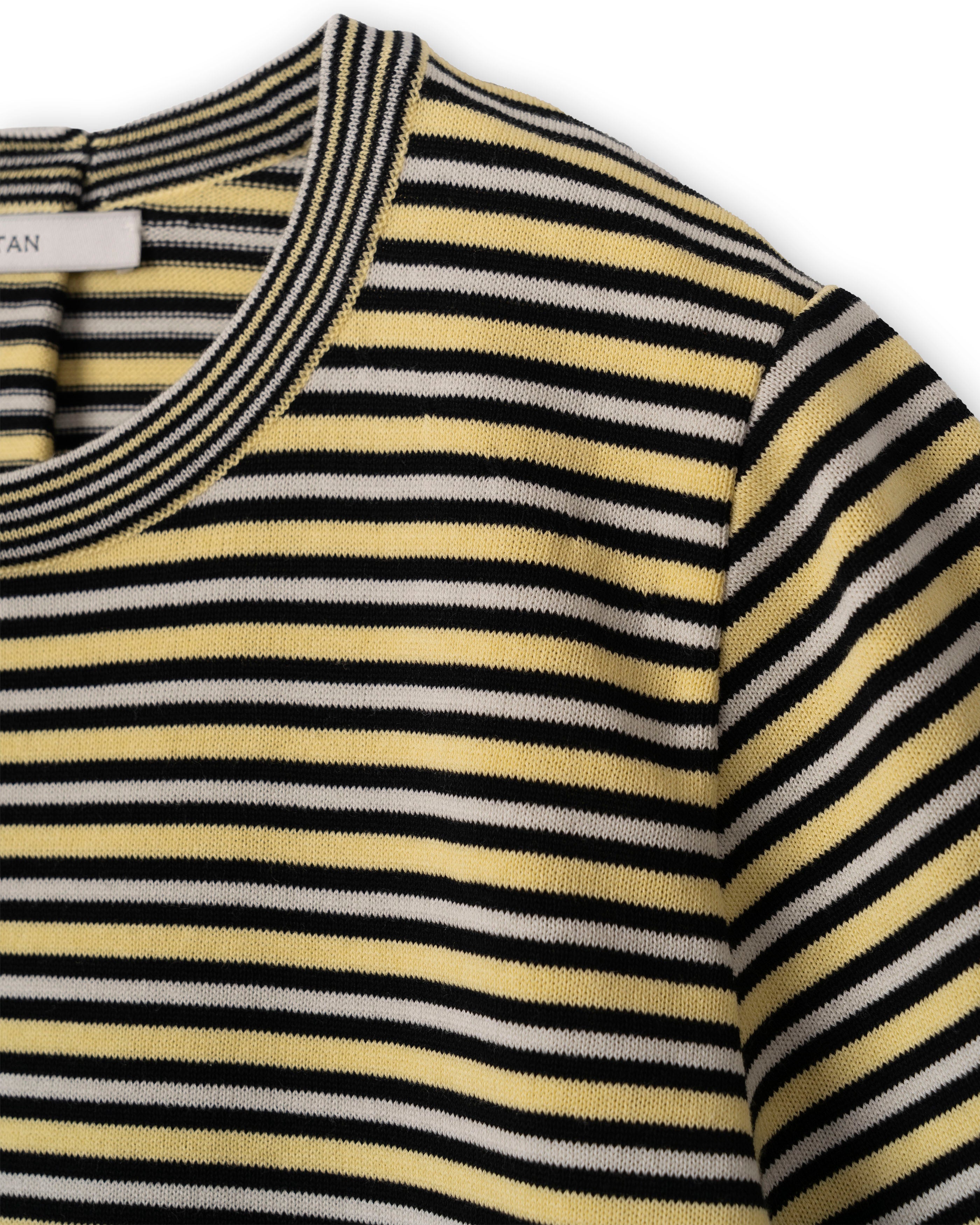 COMPACT KNITTED TEE [YELLOW MIX BORDER]