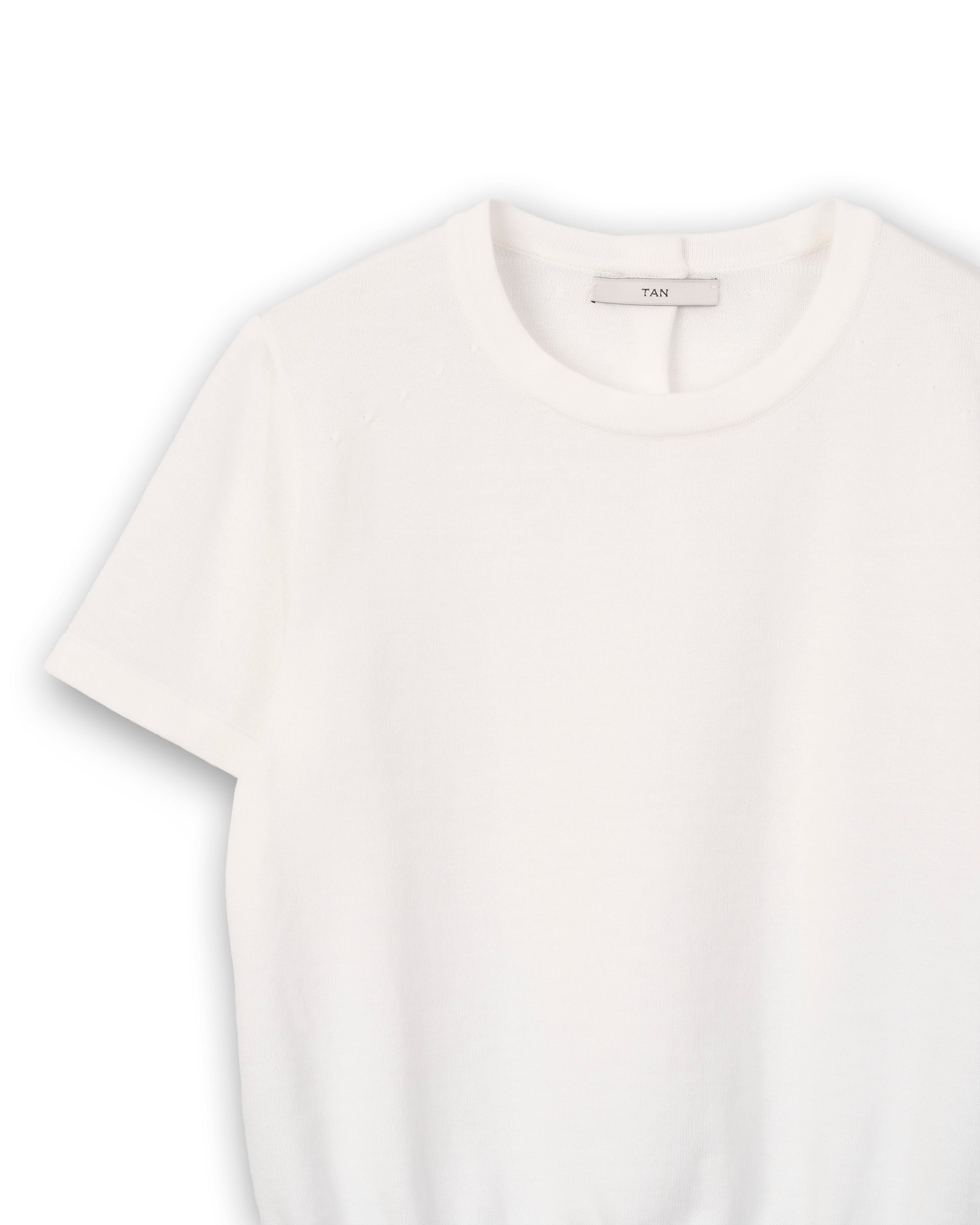 COMPACT KNITTED TEE [OFF WHITE]