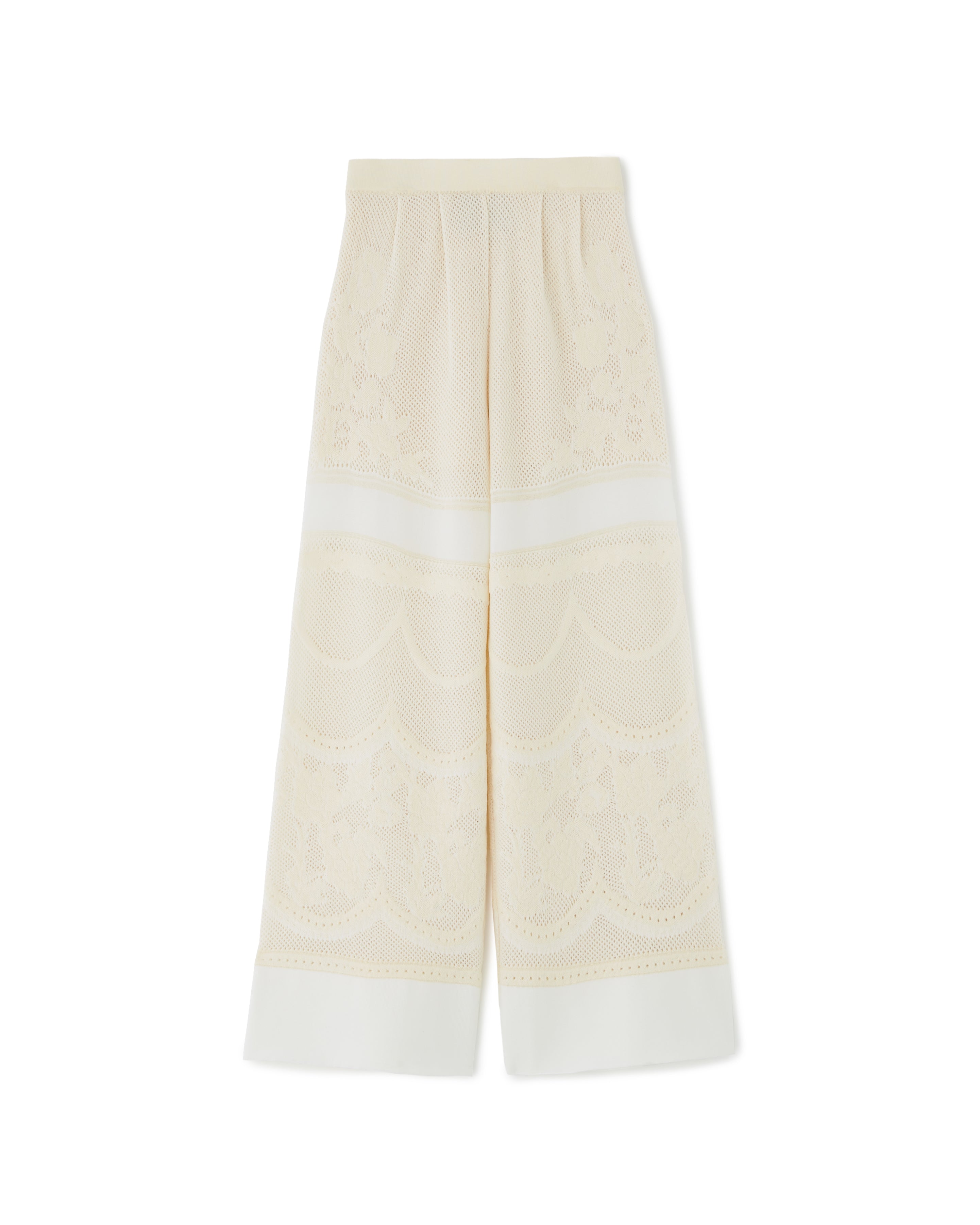 FLORAL PATTERNED LACY PANTS[IVORY]
