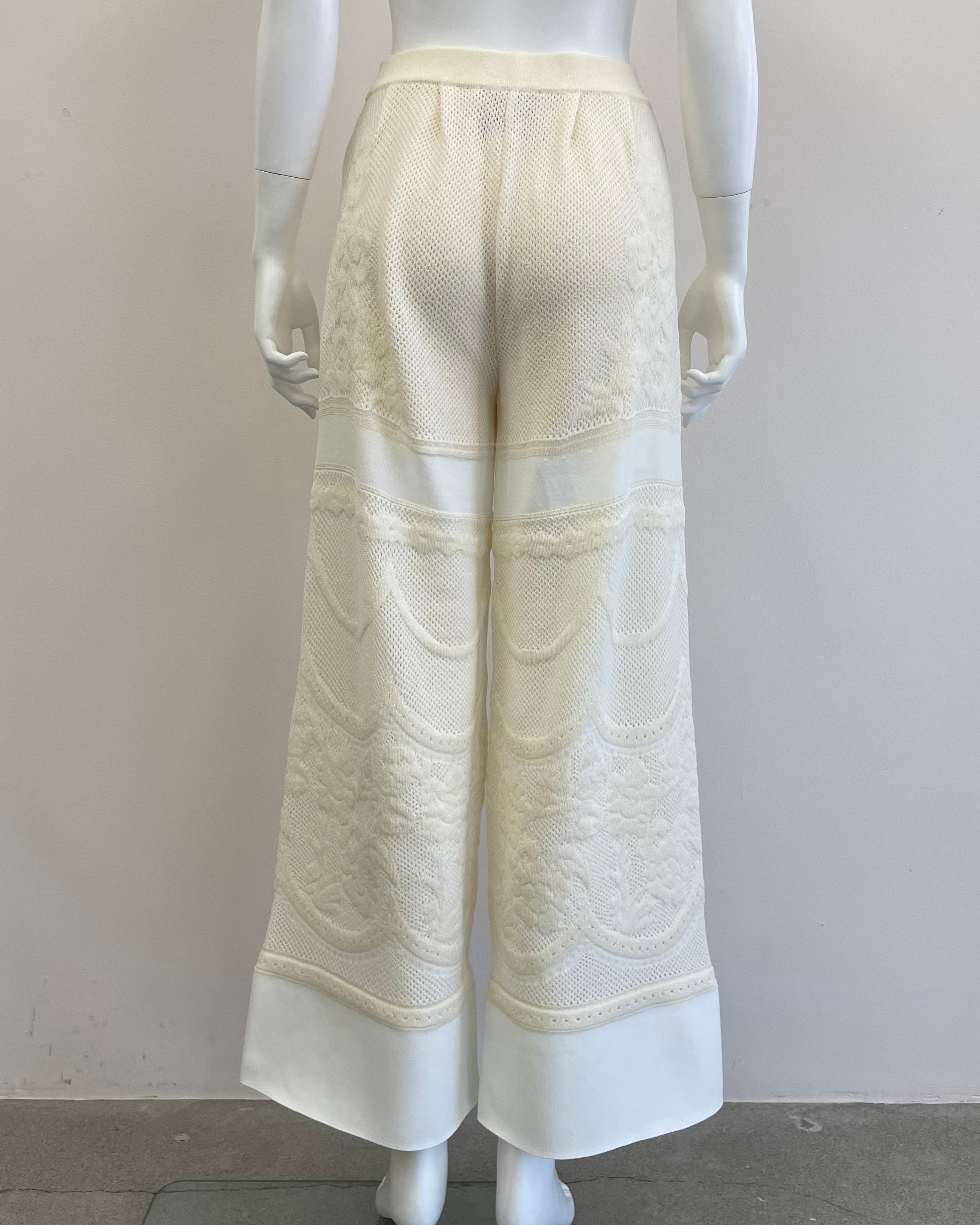 FLORAL PATTERNED LACY PANTS[IVORY]
