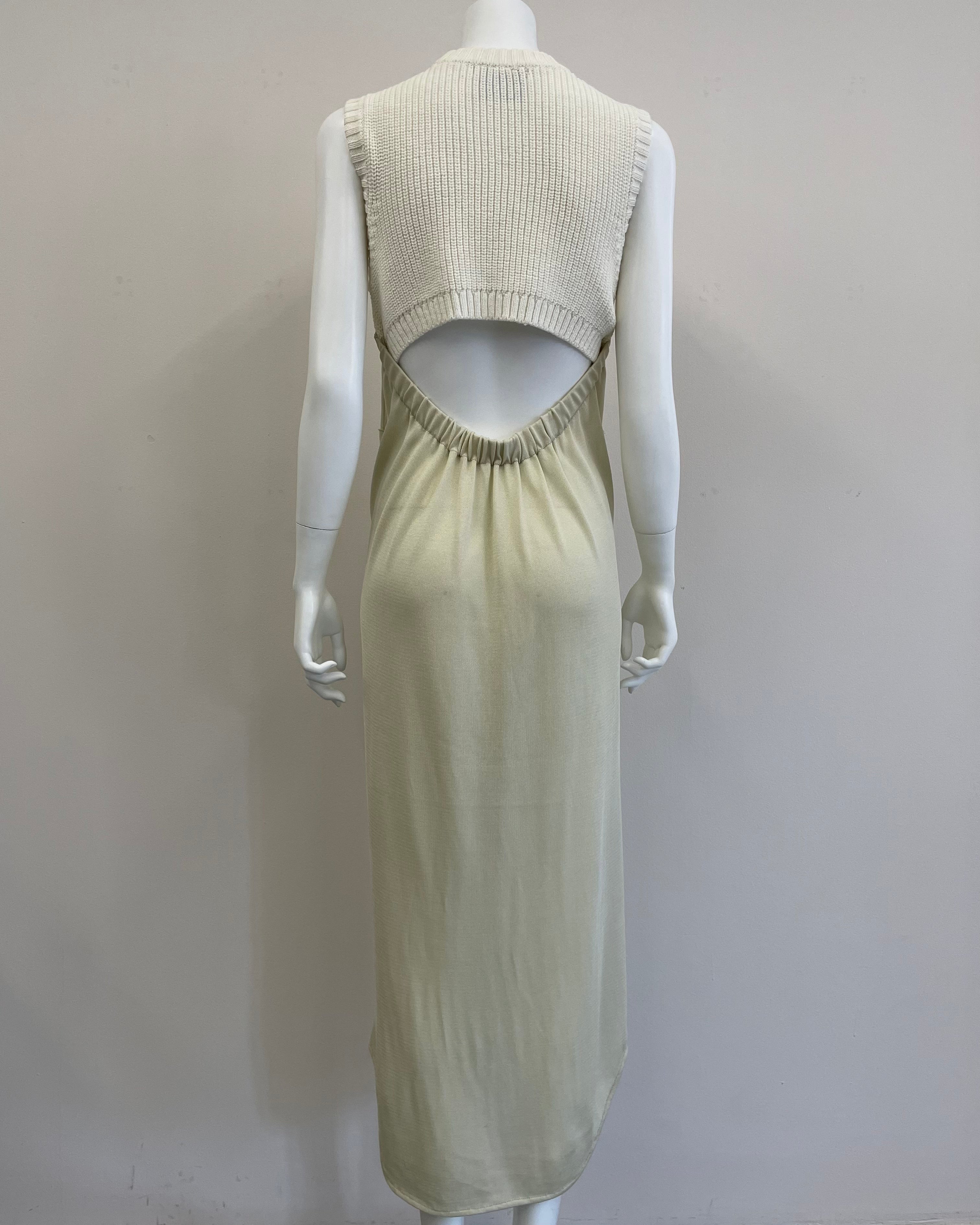 LAYERD DESIGN LONG DRESS [WHITE BEIGE]