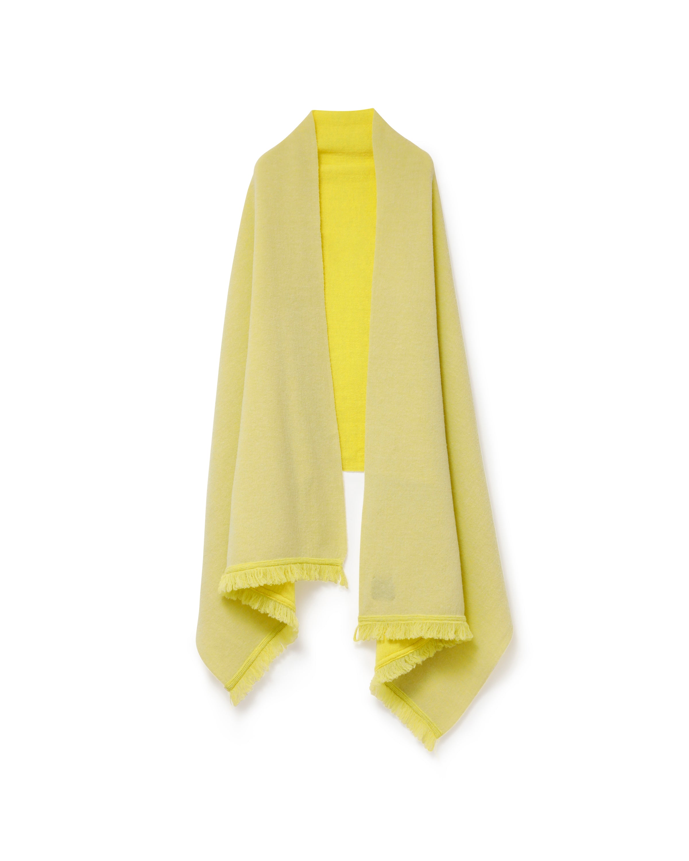 DOUBLE FACE FRINGE STOLE [YELLOW×LIME]