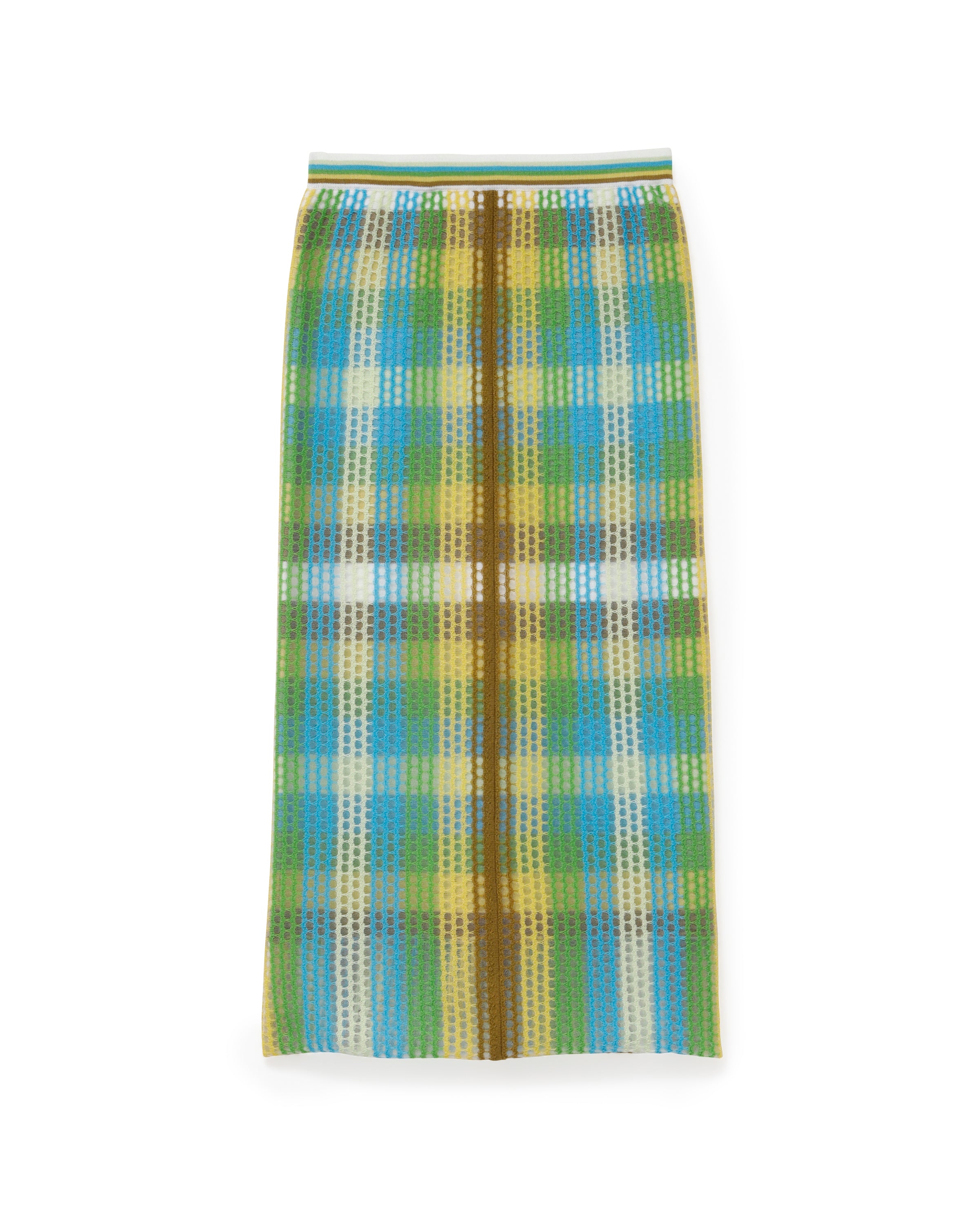 AURORA CHECKED LAYER SKIRT [IVORY(GREEN TONE)]